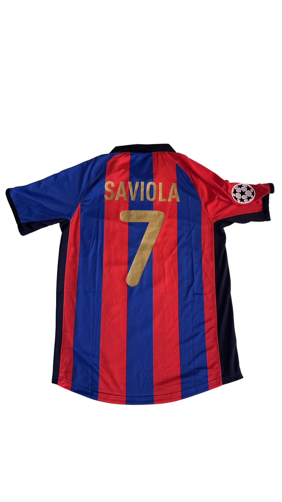 Camiseta Barcelona 2001-2002 Titular Rivaldo #10 / Saviola #7 Retro Kappa