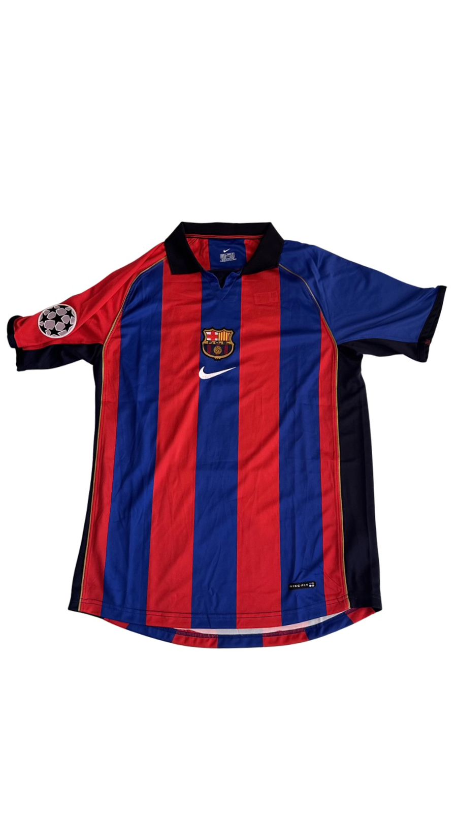 Camiseta Barcelona 2001-2002 Titular Rivaldo #10 / Saviola #7 Retro Kappa