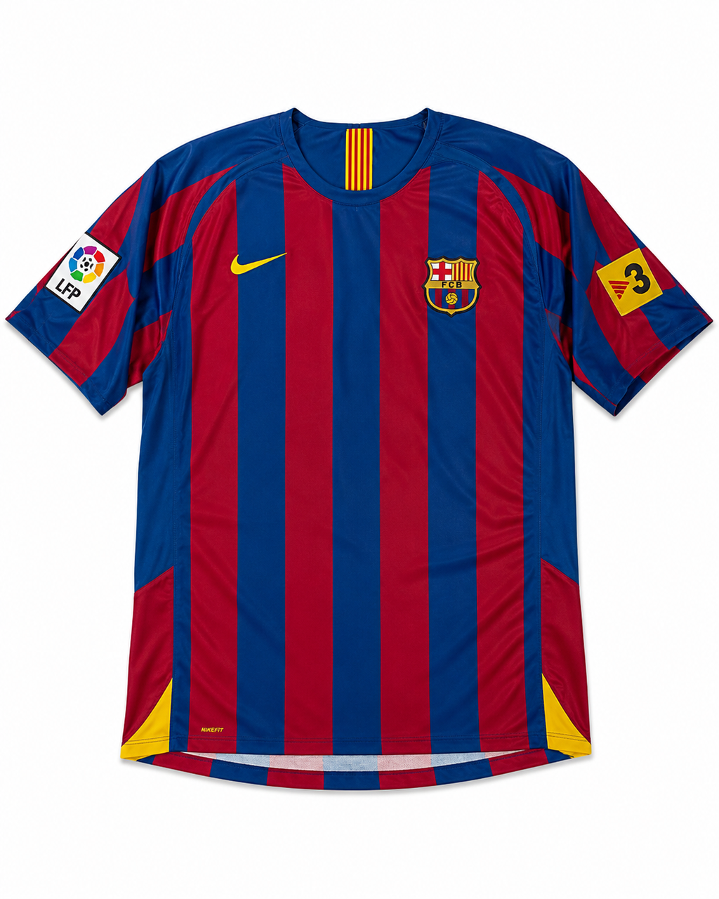 Camiseta Barcelona 2005-2006 Titular Messi #30 / Eto'o #9 Retro Nike