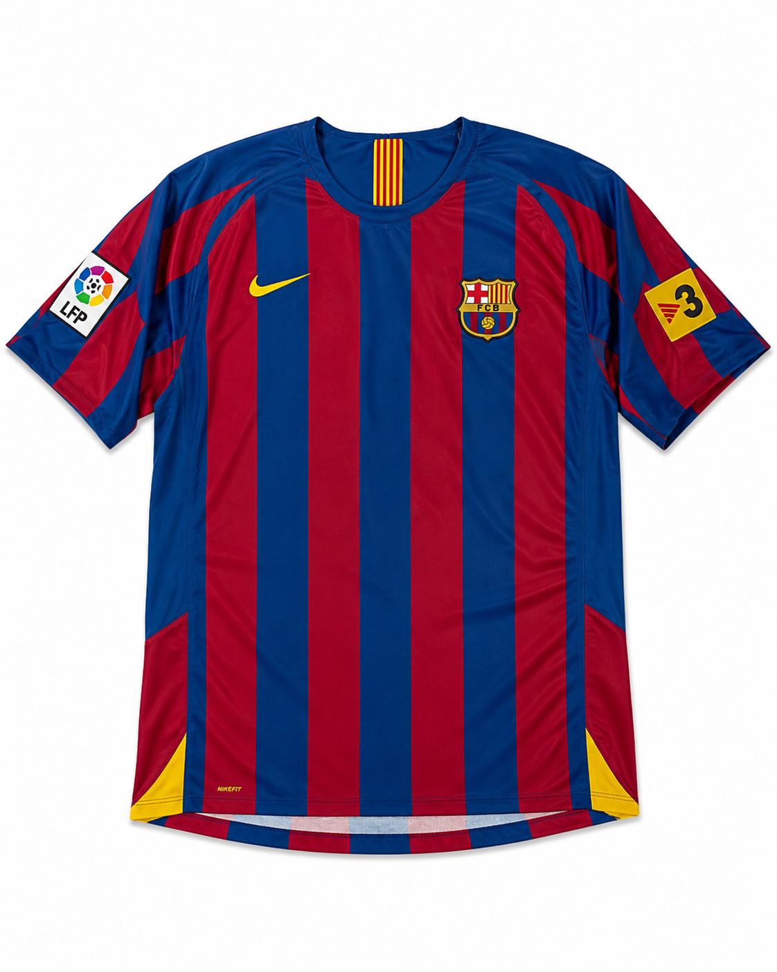 Camiseta Barcelona 2005-2006 Titular Messi #30 / Eto'o #9 Retro Nike