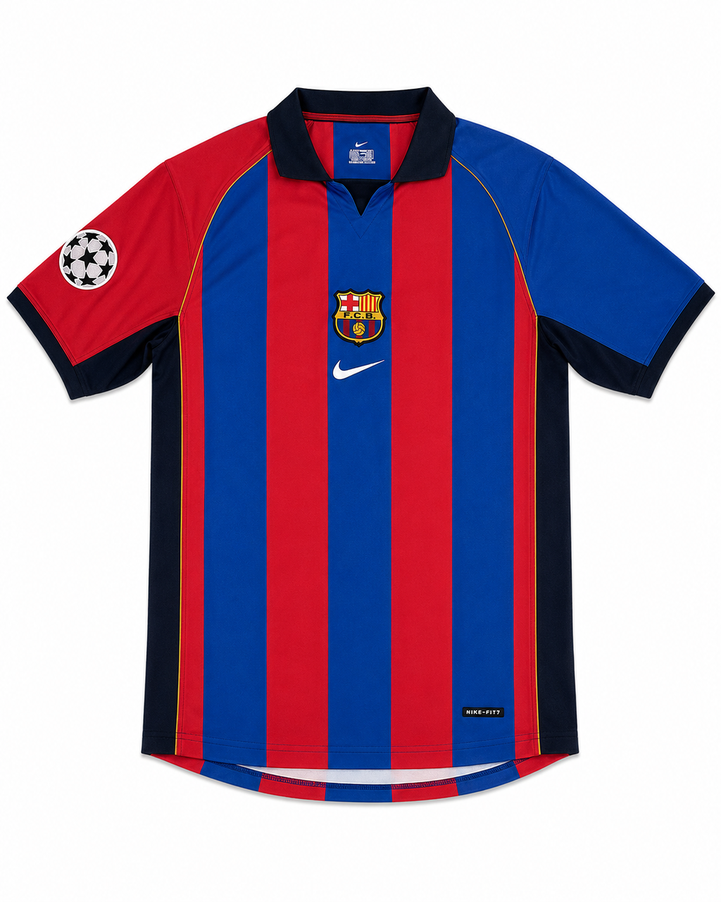 Camiseta Barcelona 2001-2002 Titular Rivaldo #10 / Saviola #7 Retro Kappa