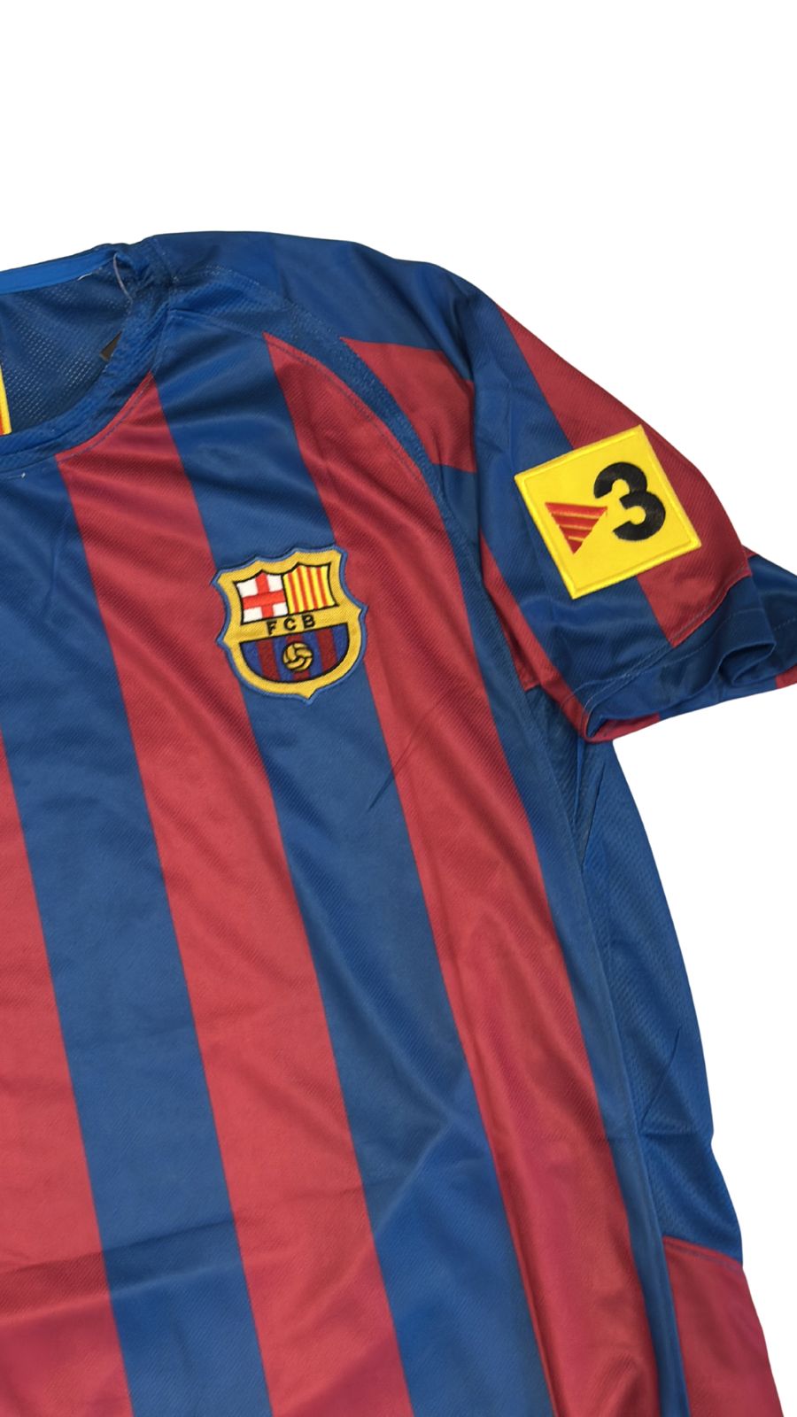 Camiseta Barcelona 2005-2006 Titular Messi #30 / Eto'o #9 Retro Nike